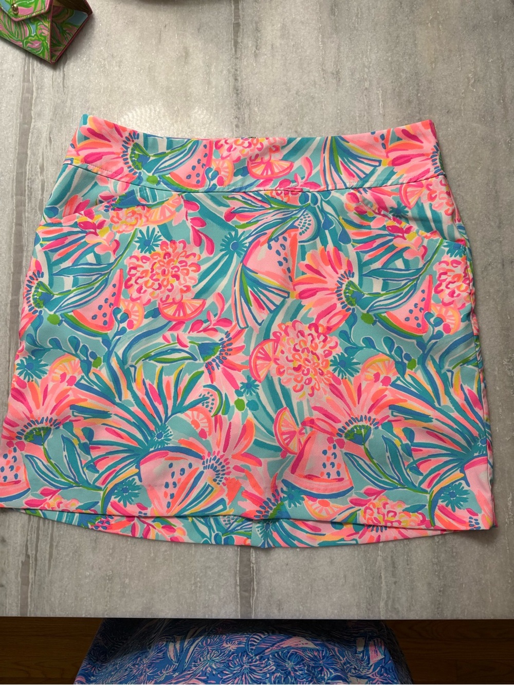 Lilly Pulitzer Tropical Floral Mini Skort- Pink & Turquoise